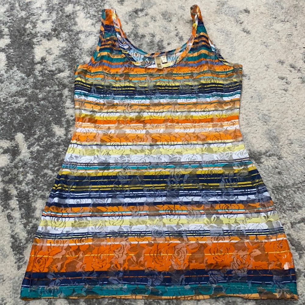 BKE sheer Burnout striped tank